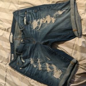 Torrid Boyfriend ripped denim shorts